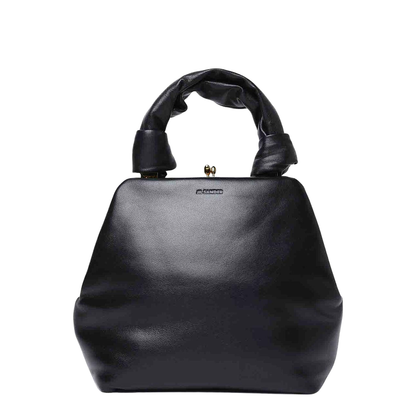Goji Square Black Leather Small Bag