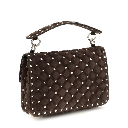 MAYFEYR - Valentino - Medium Rockstud Spike Suede Top Handle Bag - 9W2B0122KQQ