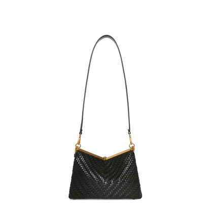 Small Vela Bag Pink Woven Leather