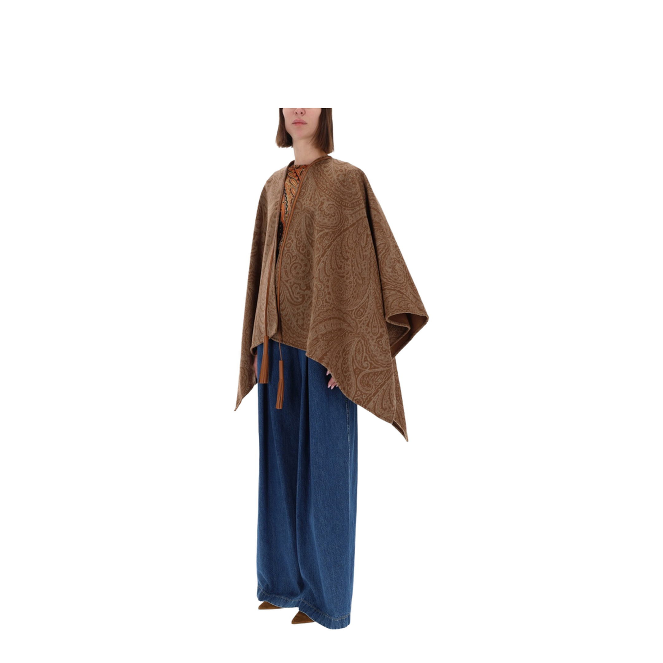 Wool Cashmere Jacquard Cape