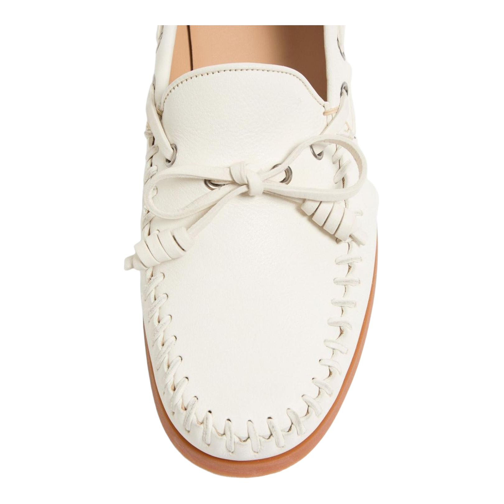 White Slip-On Style VLogo Signature Bow Detailing Flat Rubber Sole