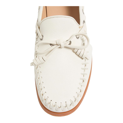 White Slip-On Style VLogo Signature Bow Detailing Flat Rubber Sole