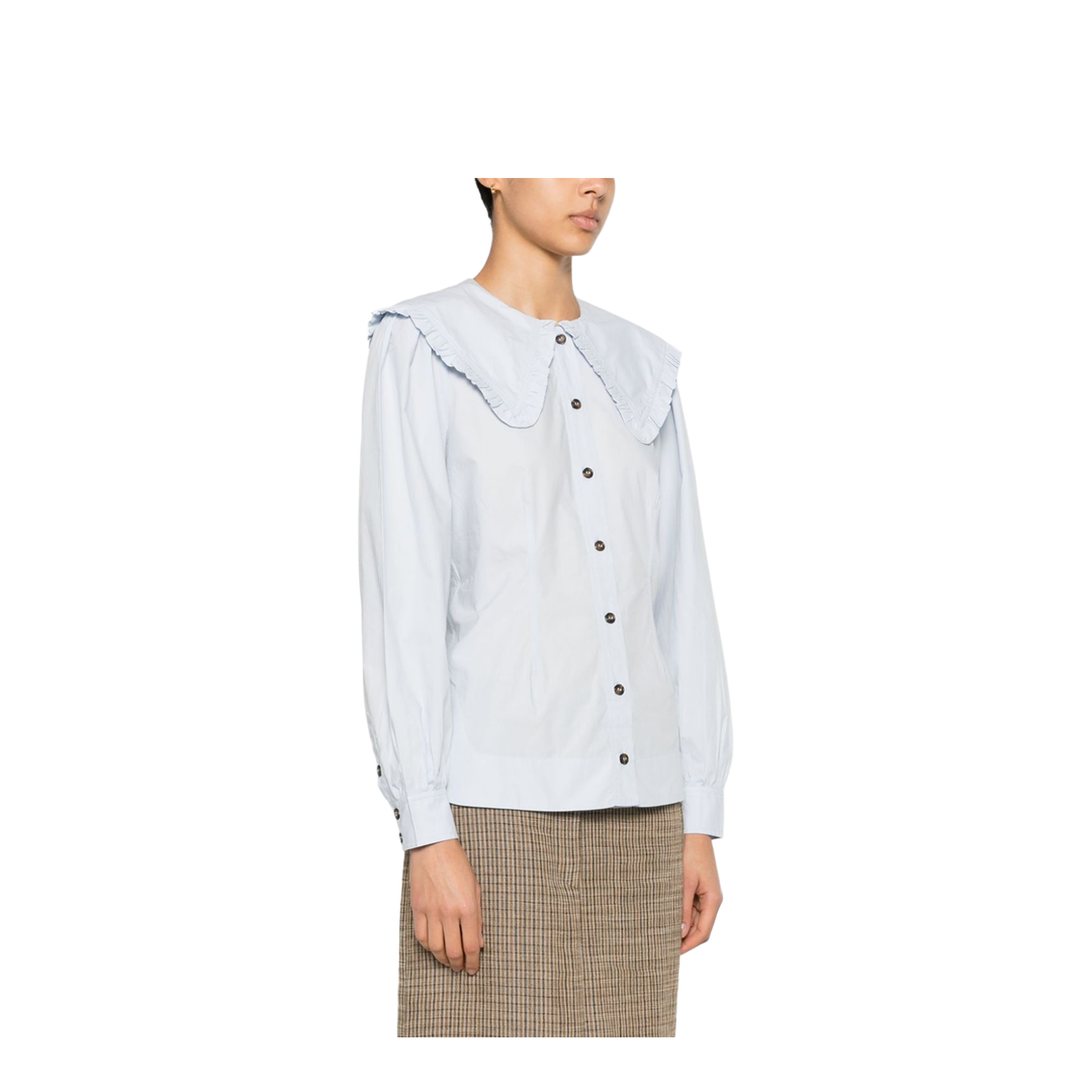 Frill Collar Organic Cotton Shirt