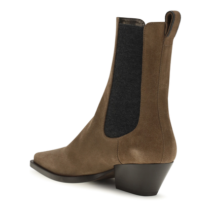 Suede Texan Ankle Boots