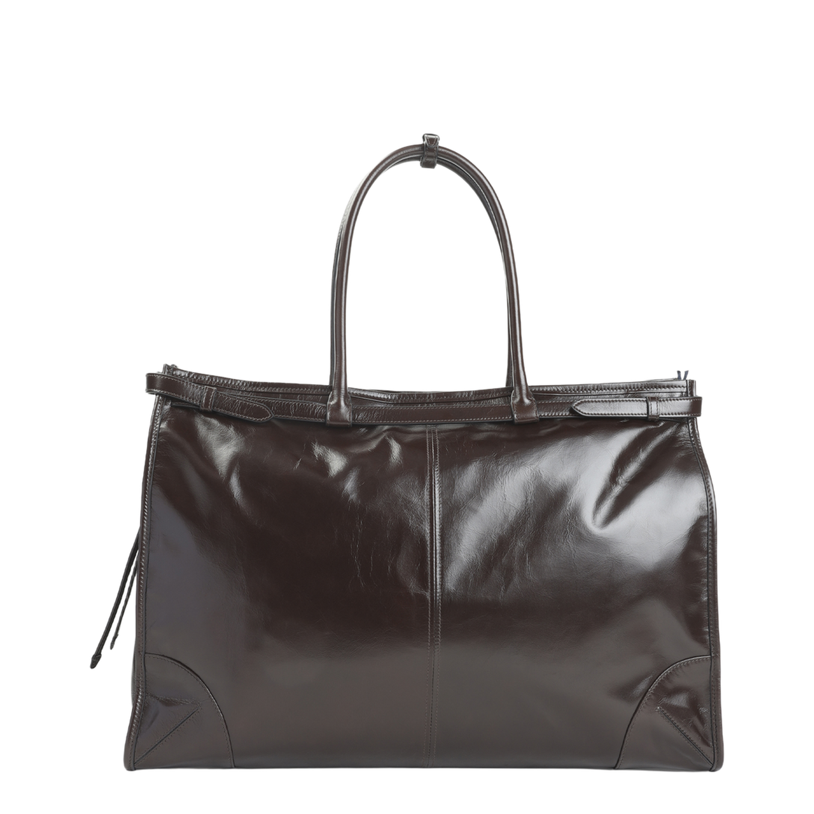 Dark Brown Leather Tote Bag