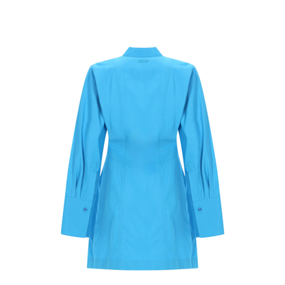 Light Blue Technical Viscose Dress