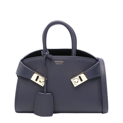 Mini Leather Tote Bag in Blue