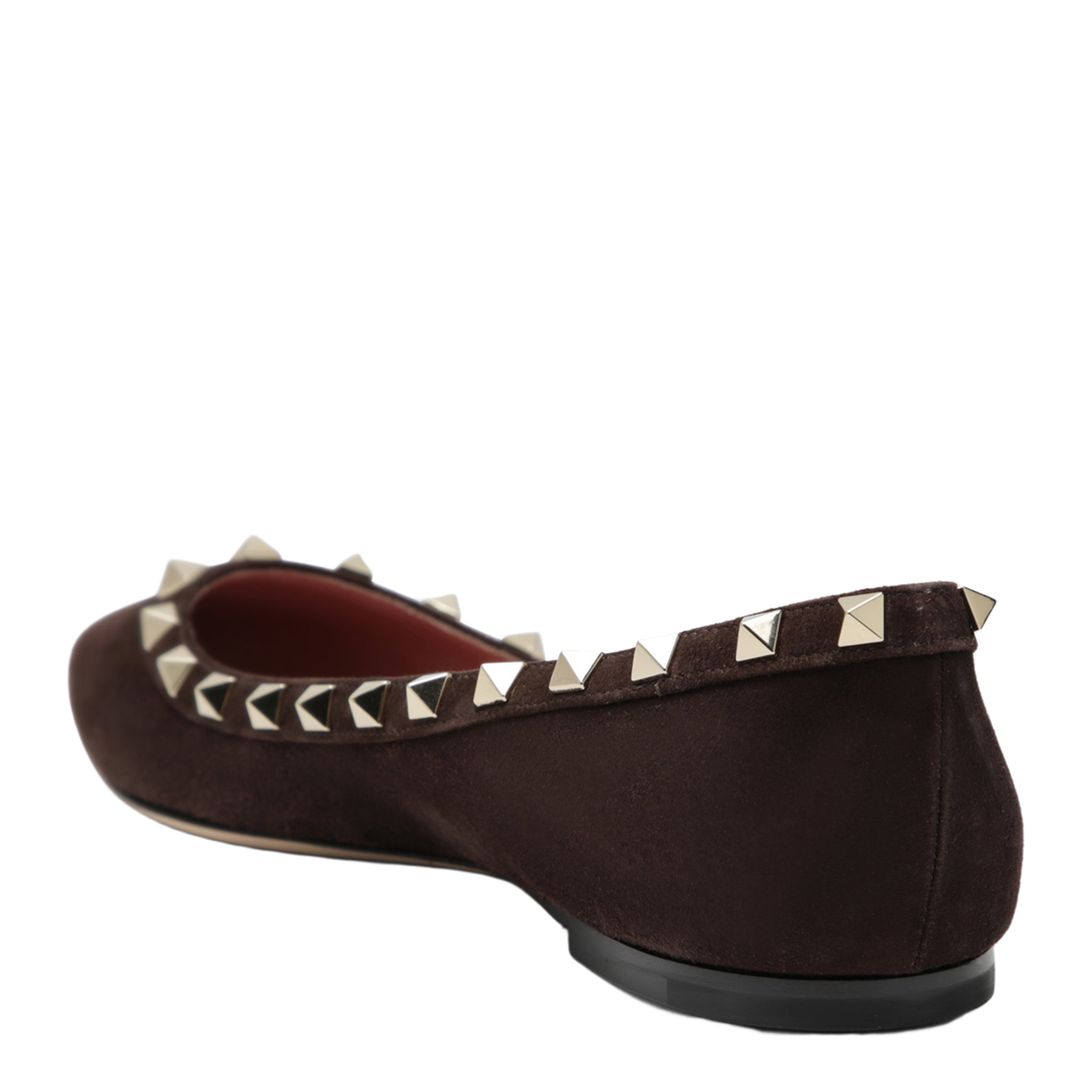 MAYFEYR - Valentino - Brown Suede Rockstud Ballet Flats - 9W2S0403CVB0TO
