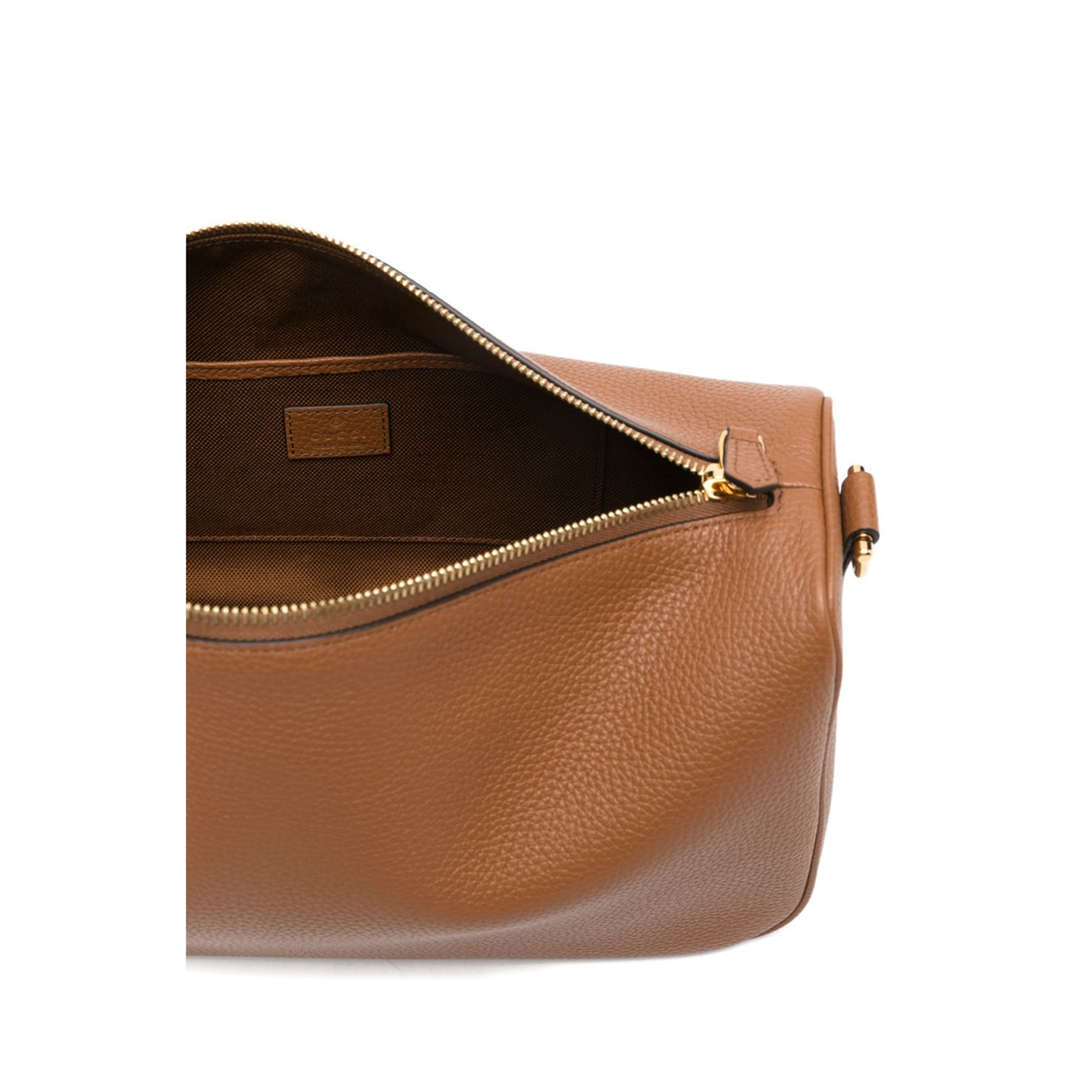 Half Horsebit Medium Grainy Leather Shoulder Bag - Brown Leather