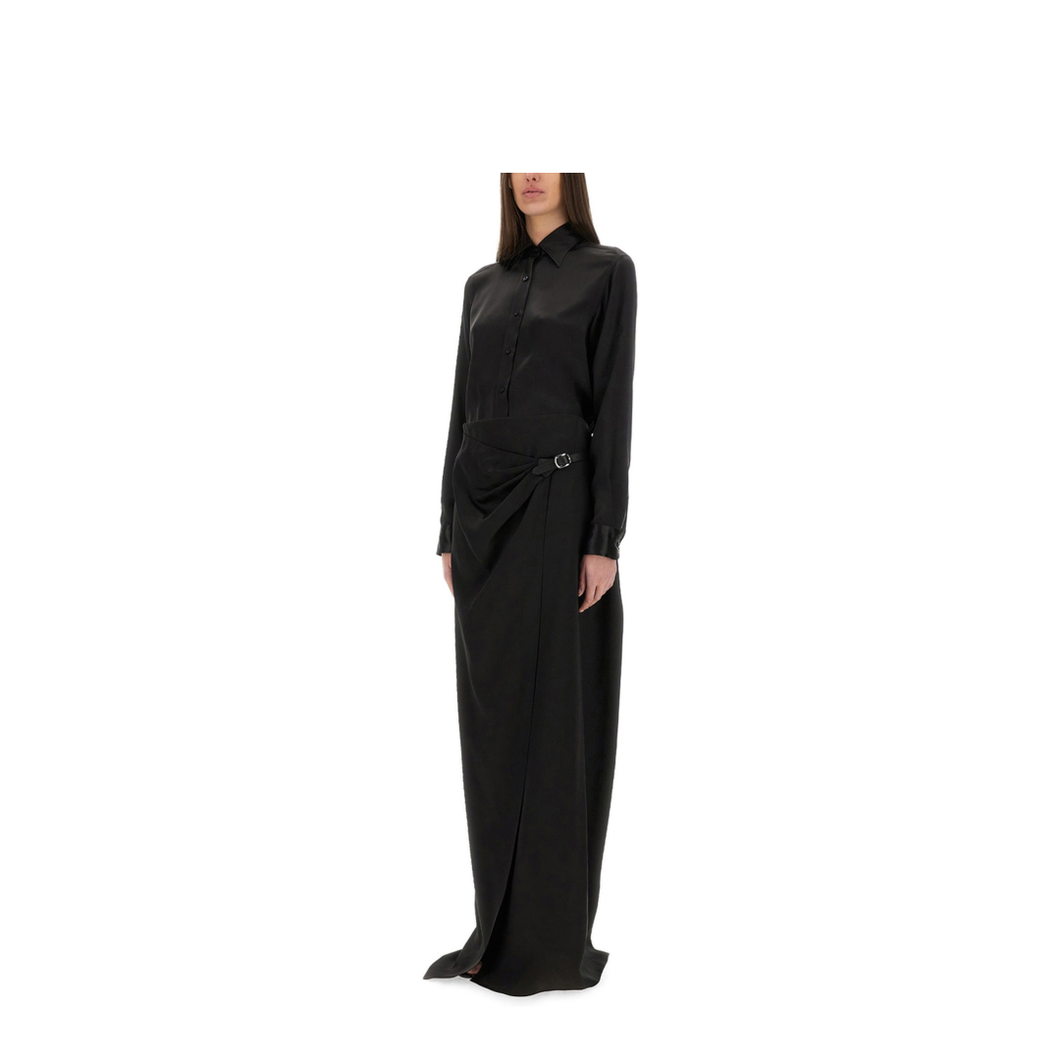 Maxi Wrap Skirt with Belt