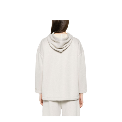 Cotton Blend Hoodie in Beige