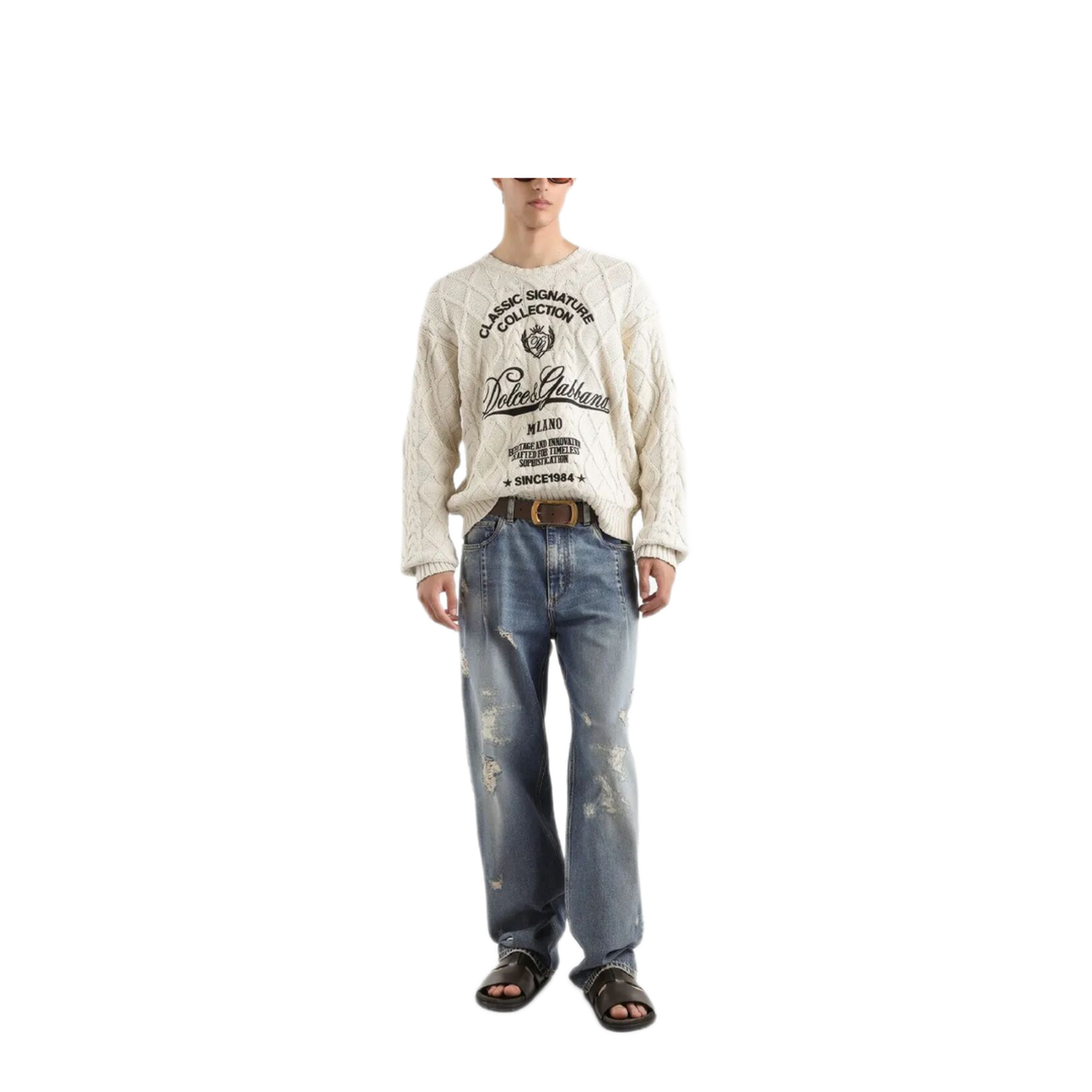 MAYFEYR - Dolce & Gabbana - Oversized Pullover With Interwoven Pattern - GXX37ZJGMFLA3791