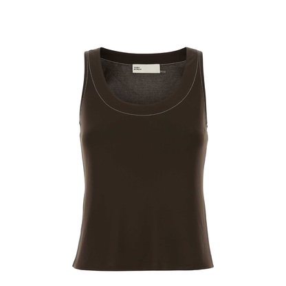Brown Viscose Tank Top