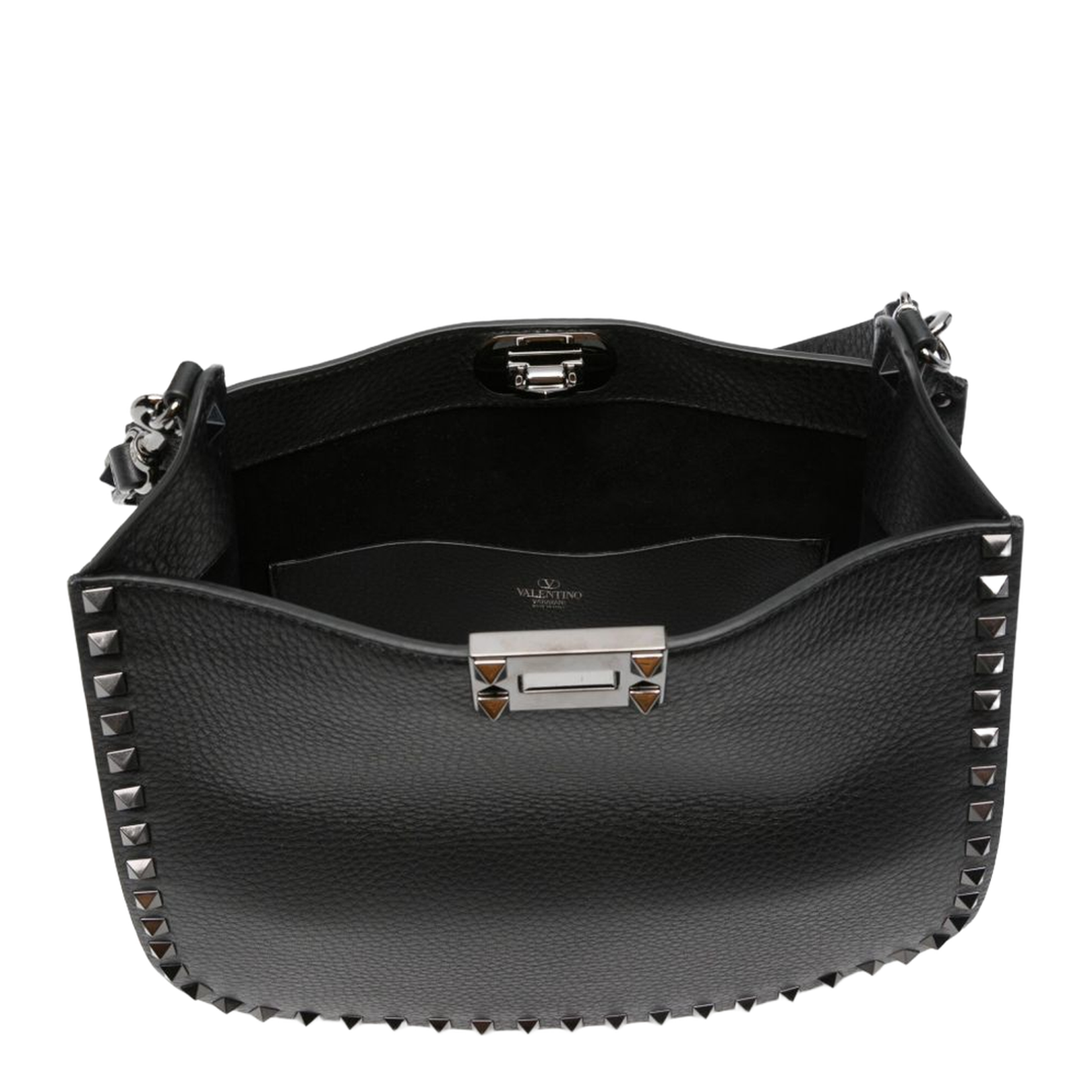 Rockstud Leather Hobo Bag