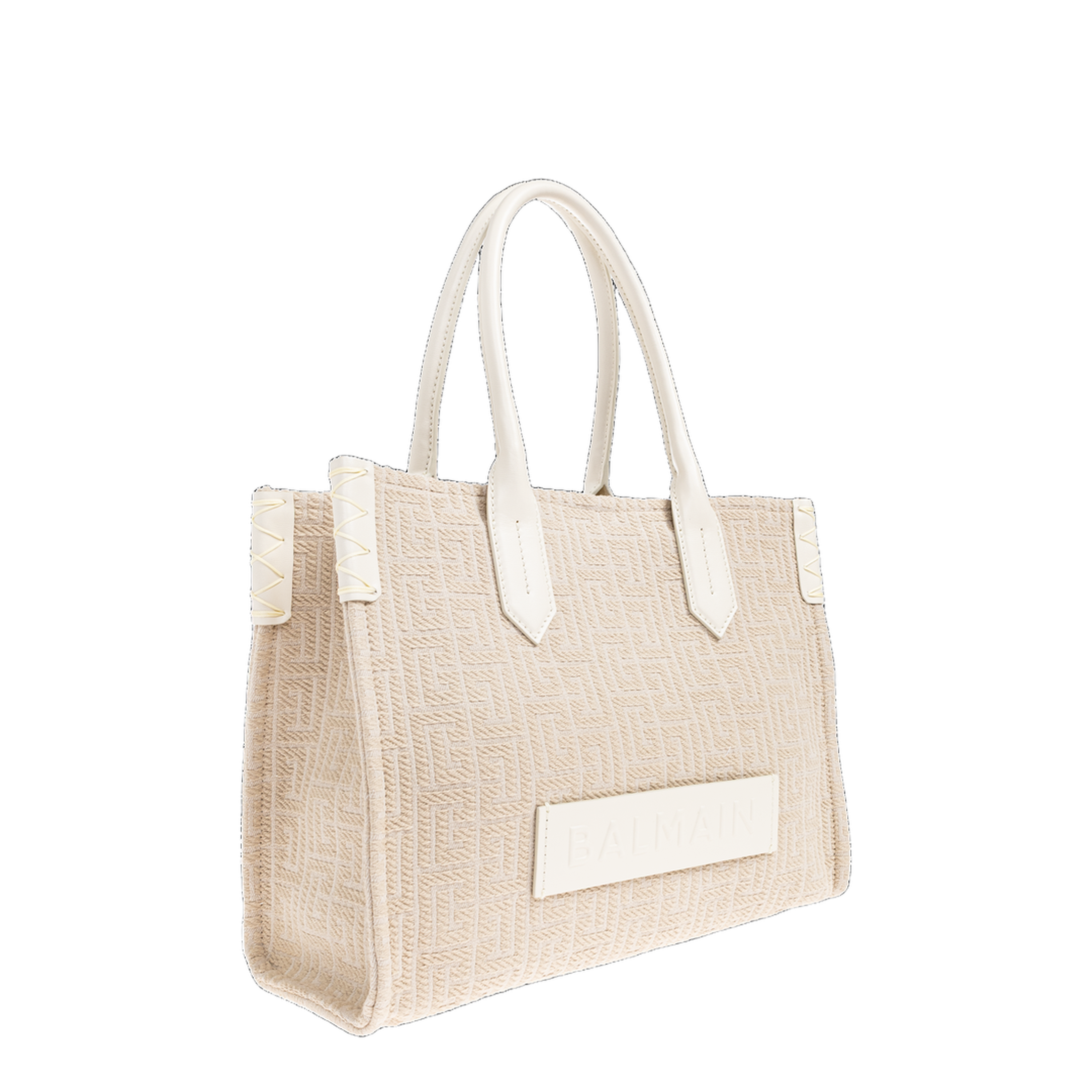 B-Army 36 Monogrammed Canvas Jacquard and Leather Tote Bag