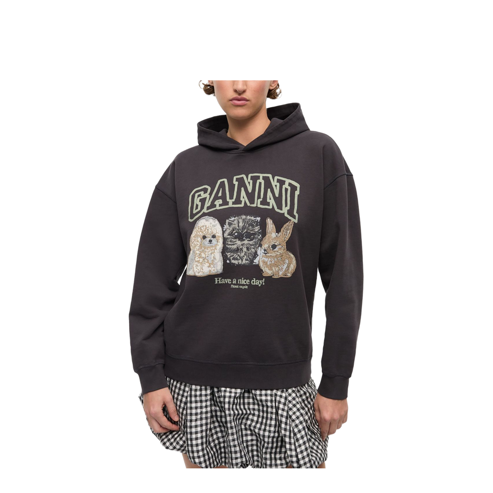 Isoli Oversize Animals Crop Hoodie