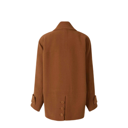 MAYFEYR - Chloè - Short Double-Breasted Wool Coat With Houndstooth Pattern - CH26AMA06077212