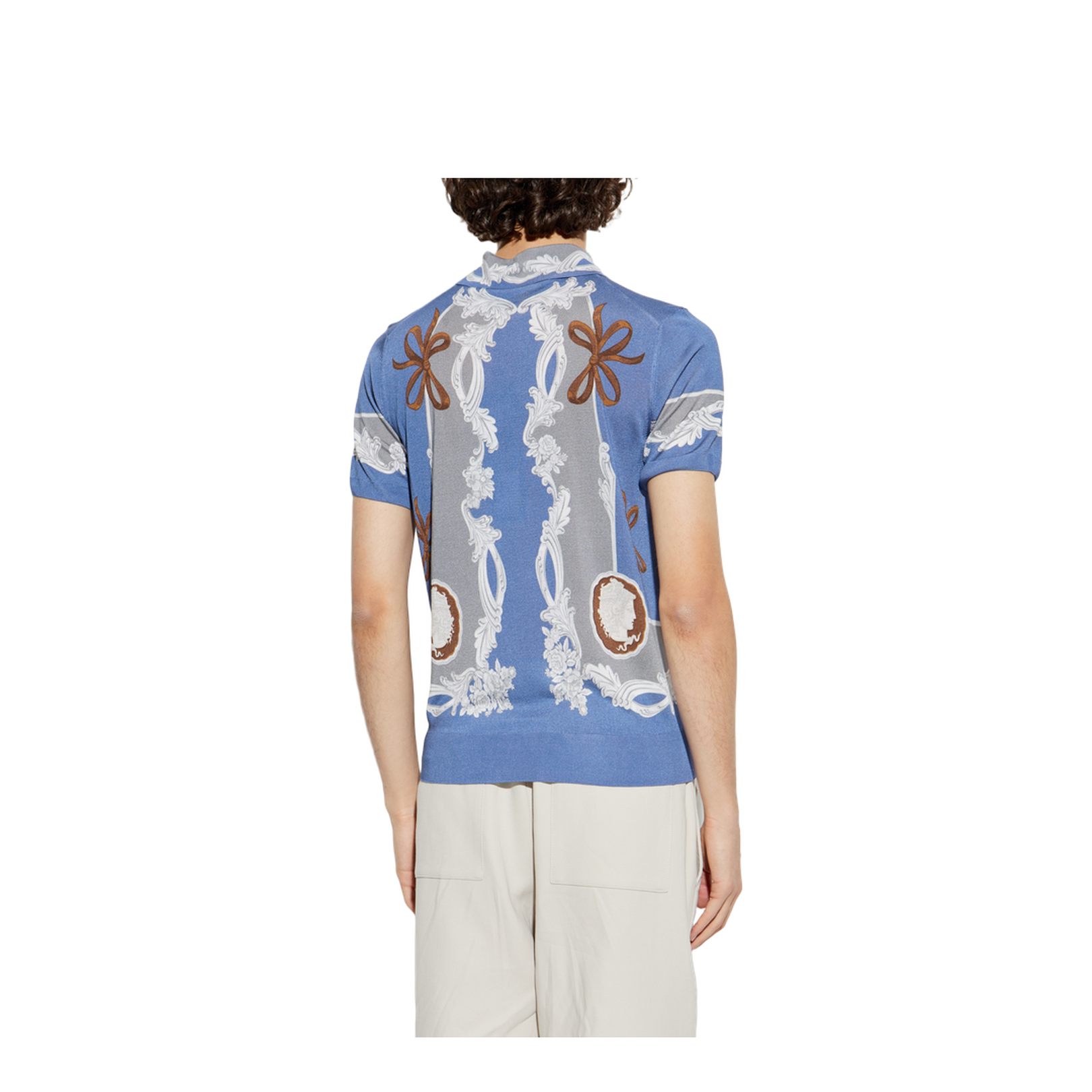Polo with Medusa Cameo Print