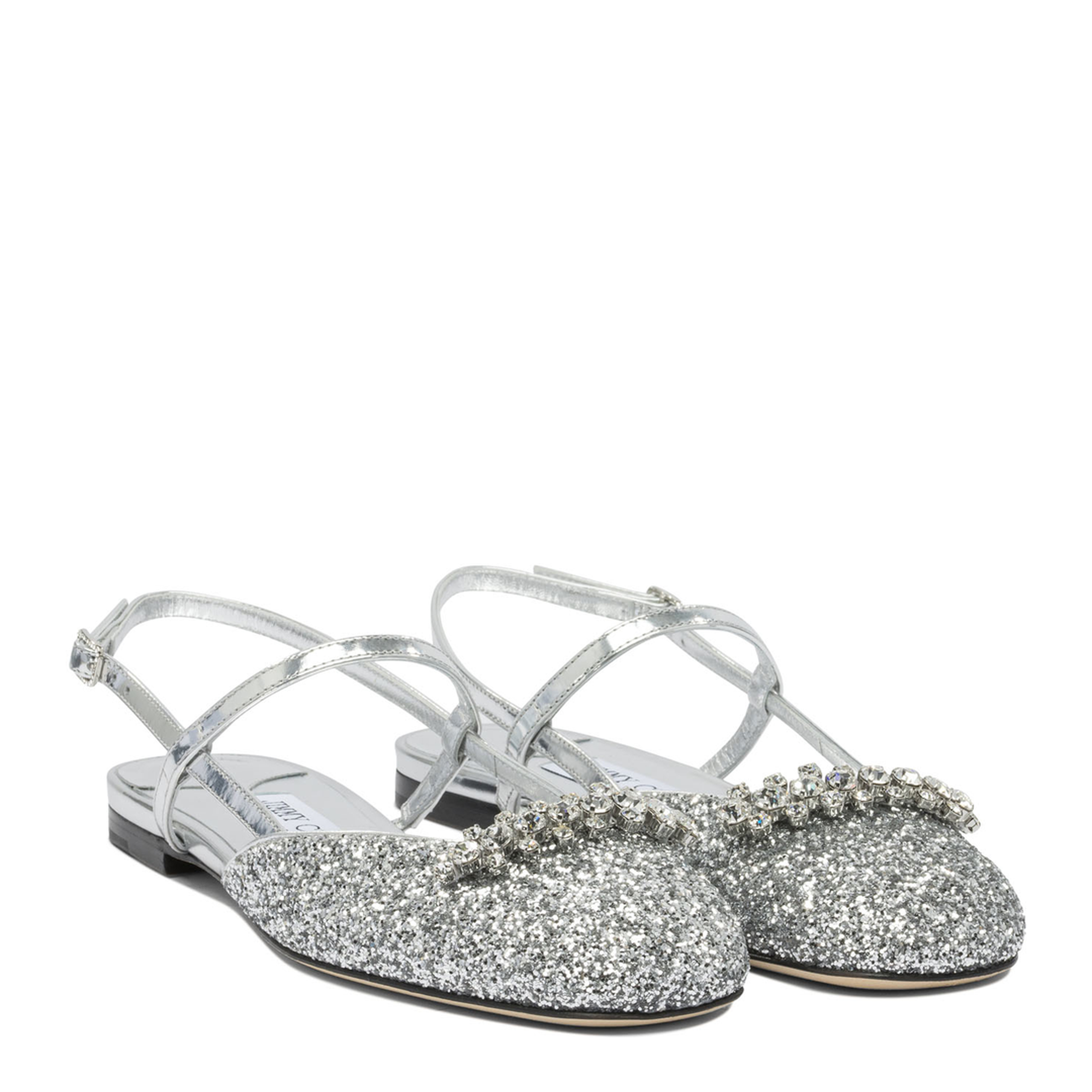 MAYFEYR - Jimmy Choo - Belinda Slingback Ballet Flats - BELINDASBFLATJDPSILVERSILVER