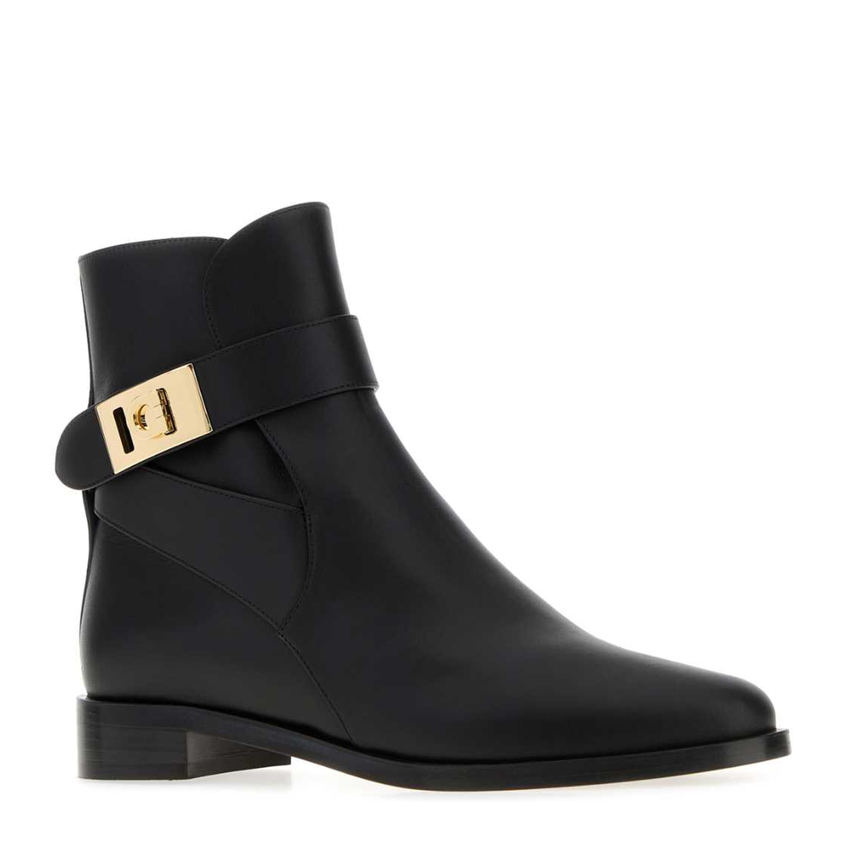 MAYFEYR - Ferragamo - Zanira Black Leather Ankle Boots - 01K2247846371CNERO