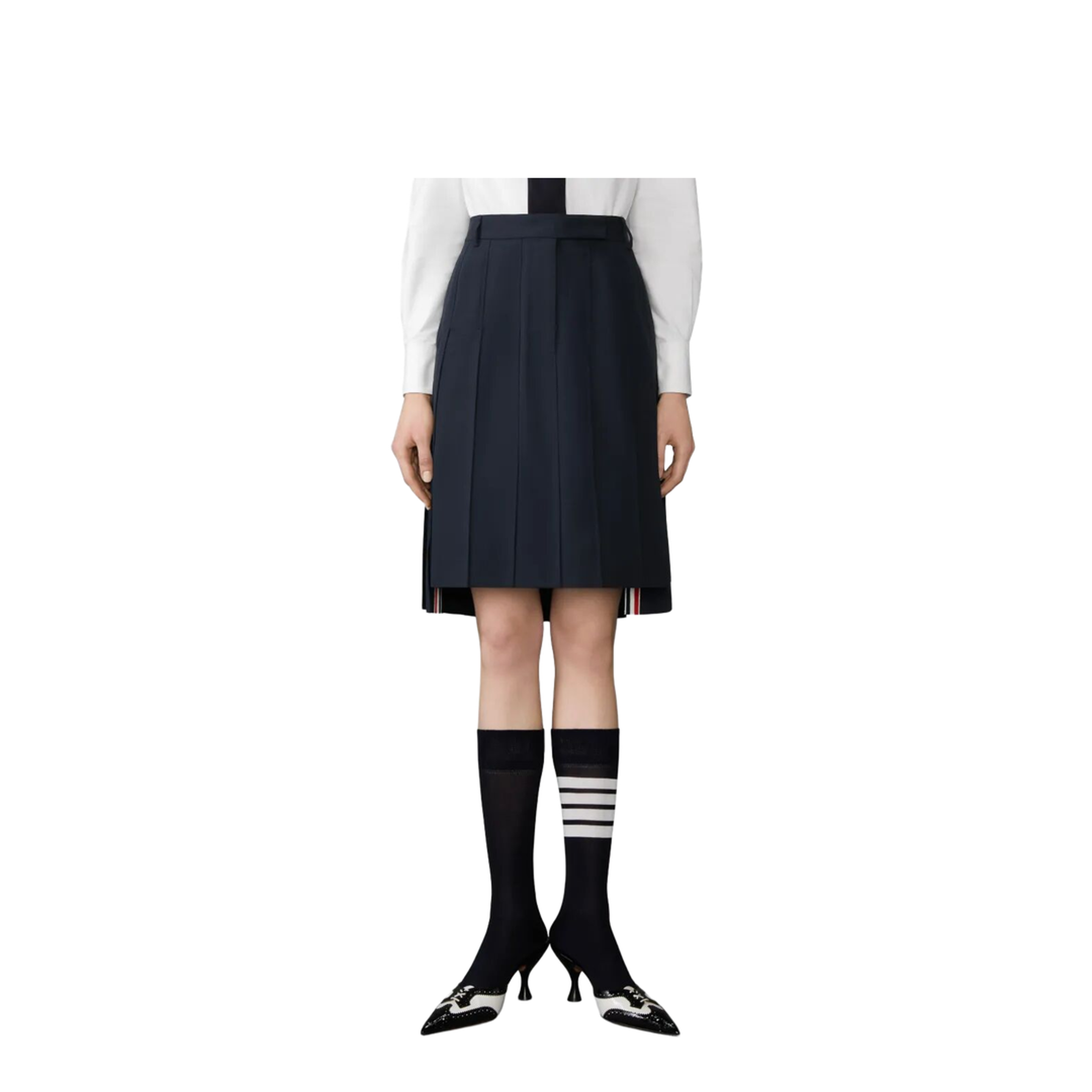 MAYFEYR - Thom Browne - Pleated Wool Midi Skirt - FGCA40UF1063