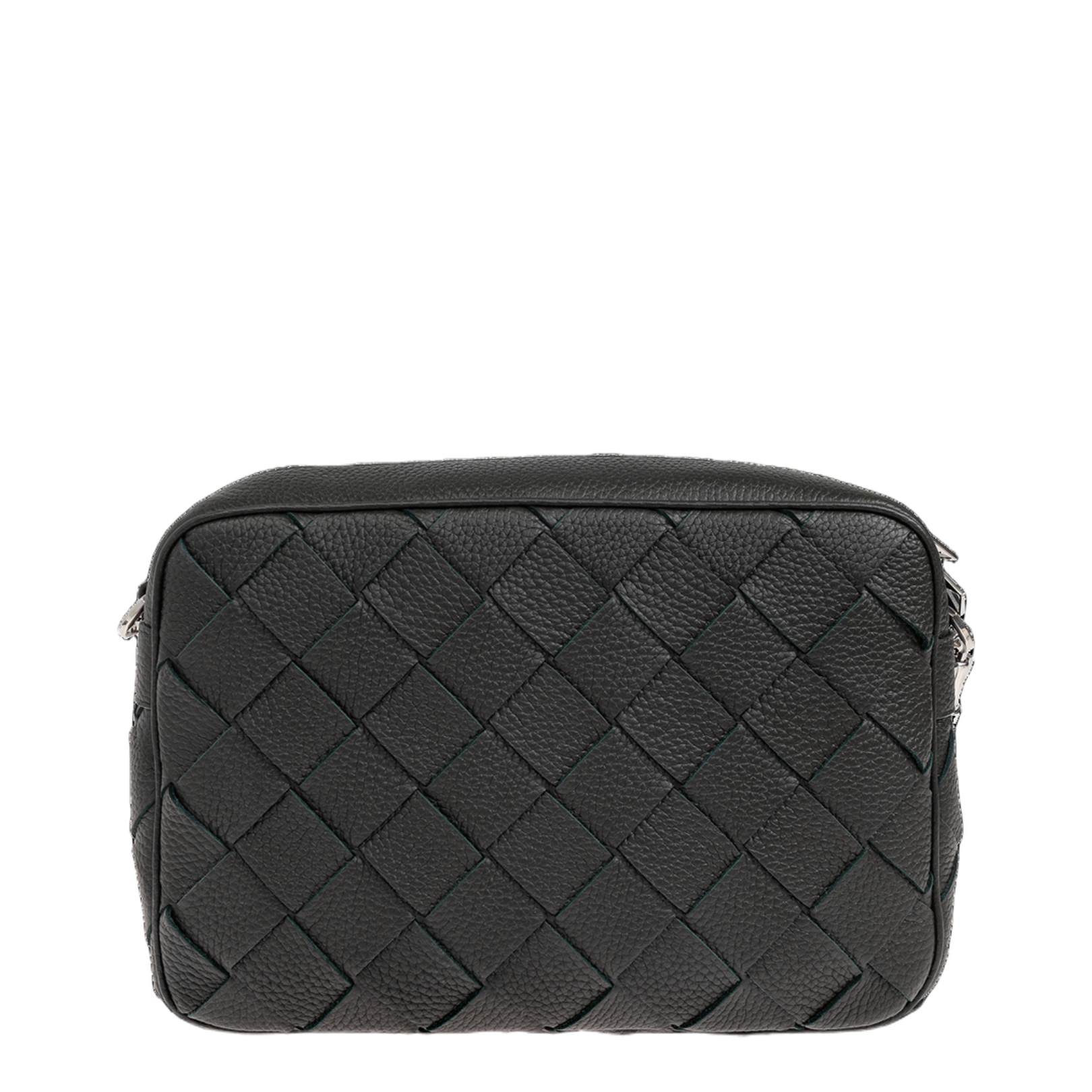 Intrecciato Leather Camera Bags - Dark green