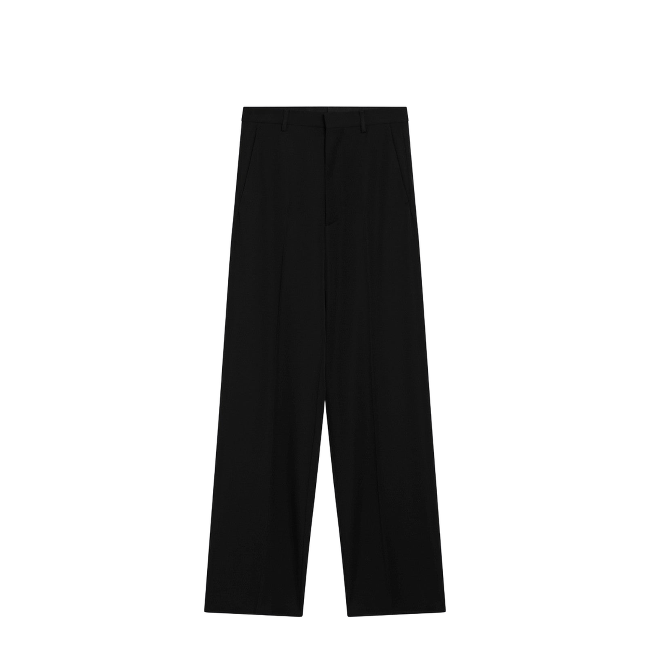 Black Wool Wide-Leg Pant