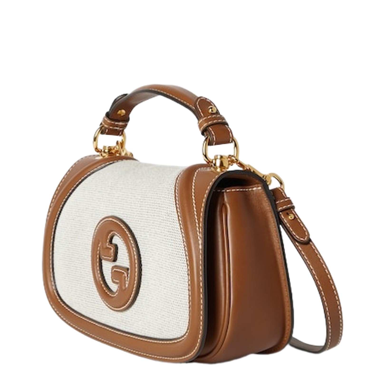 Blondie Medium Canvas Top Handle Bag - Tan
