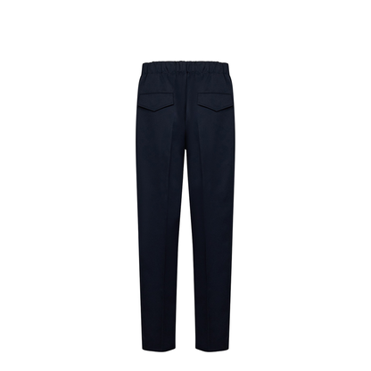 Tapered Dark Blue Wool Trousers