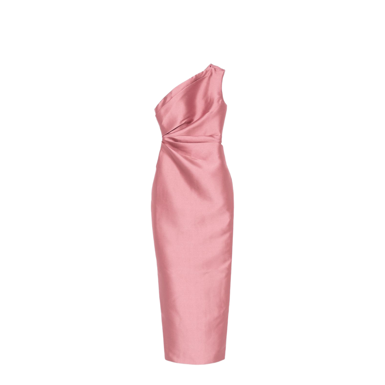 One-Shoulder Neckline Draped Bodice Maxi Dress