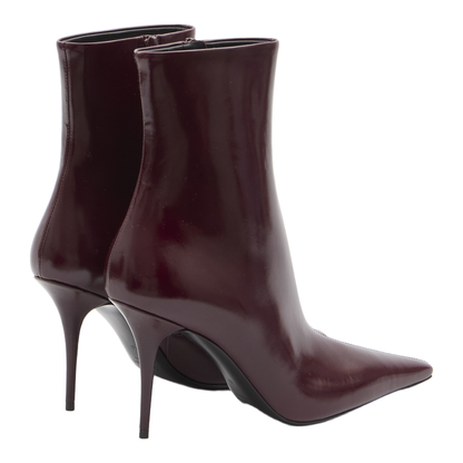 Ashley Booties in Smooth Leather in Bordeaux