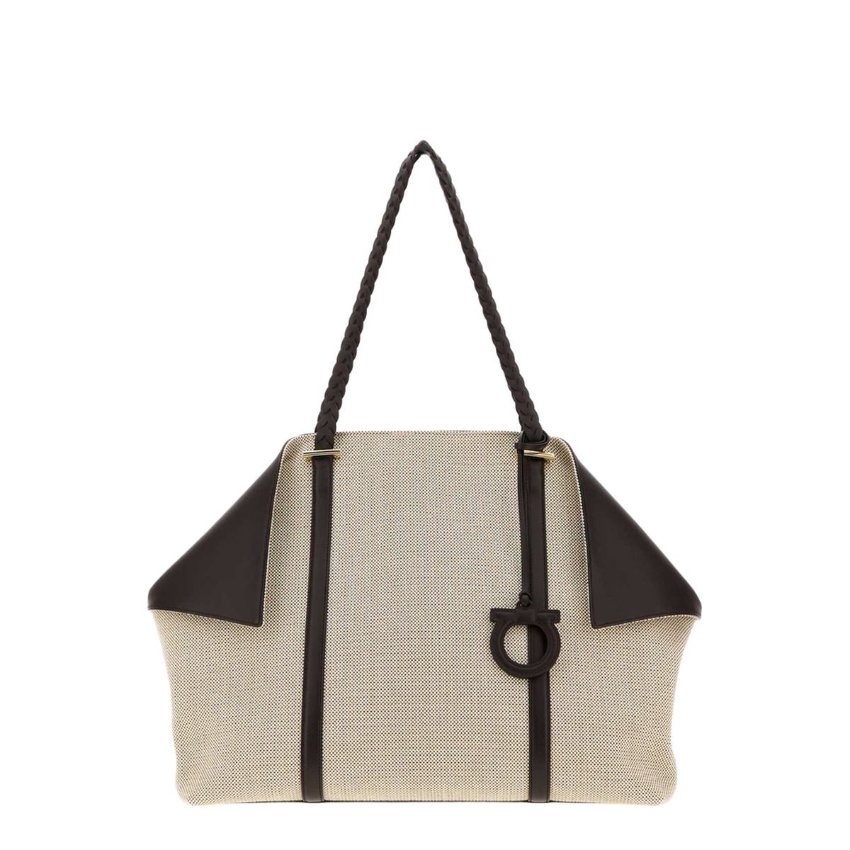 MAYFEYR - Ferragamo - Multicolor Canvas Scarf Shopping Bag - 21A706793852NATMULTMORO