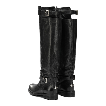 MAYFEYR - Jimmy Choo - Biker Knee High Boots - BIKERKBERZBLACK