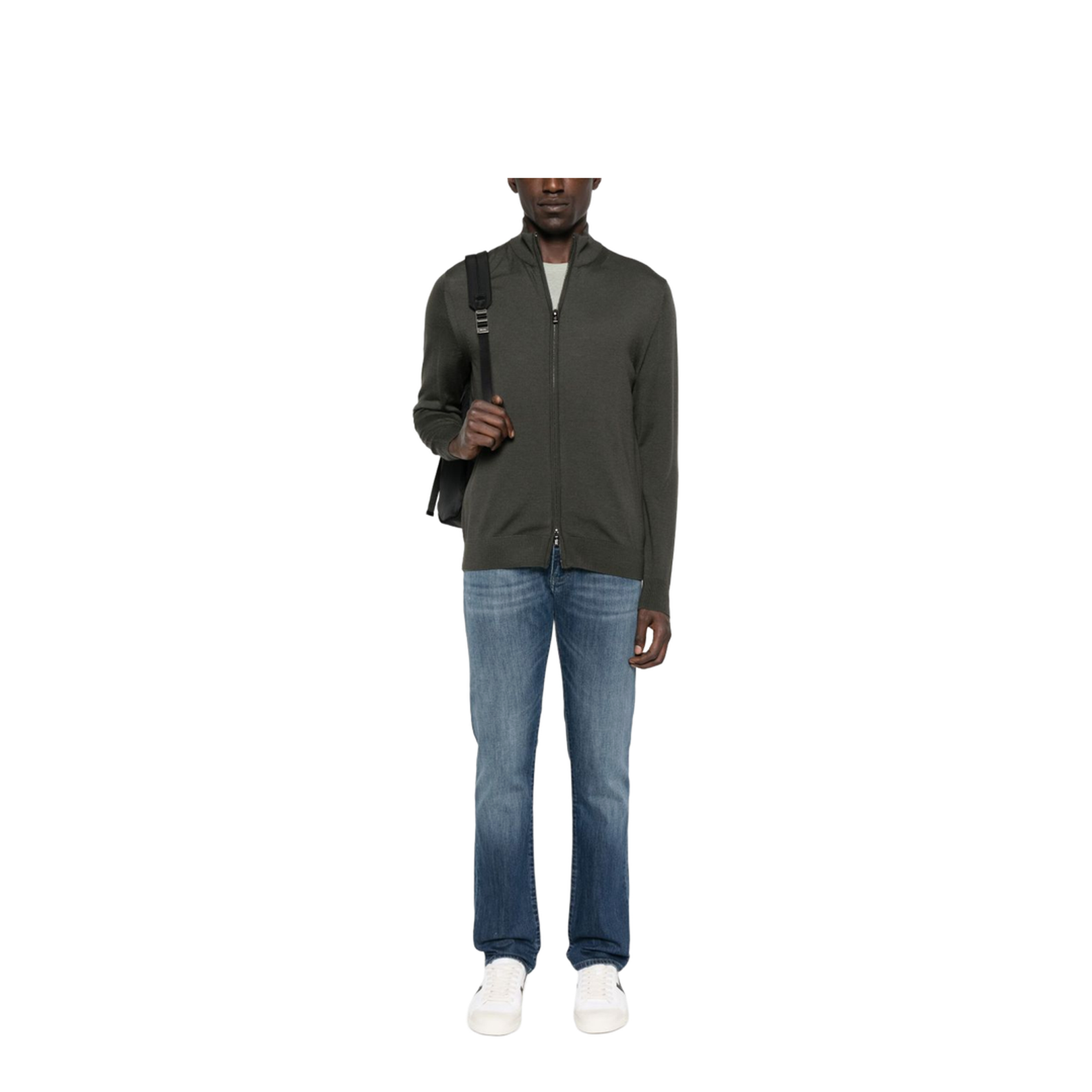 High Neck Zip Fastening Sweater