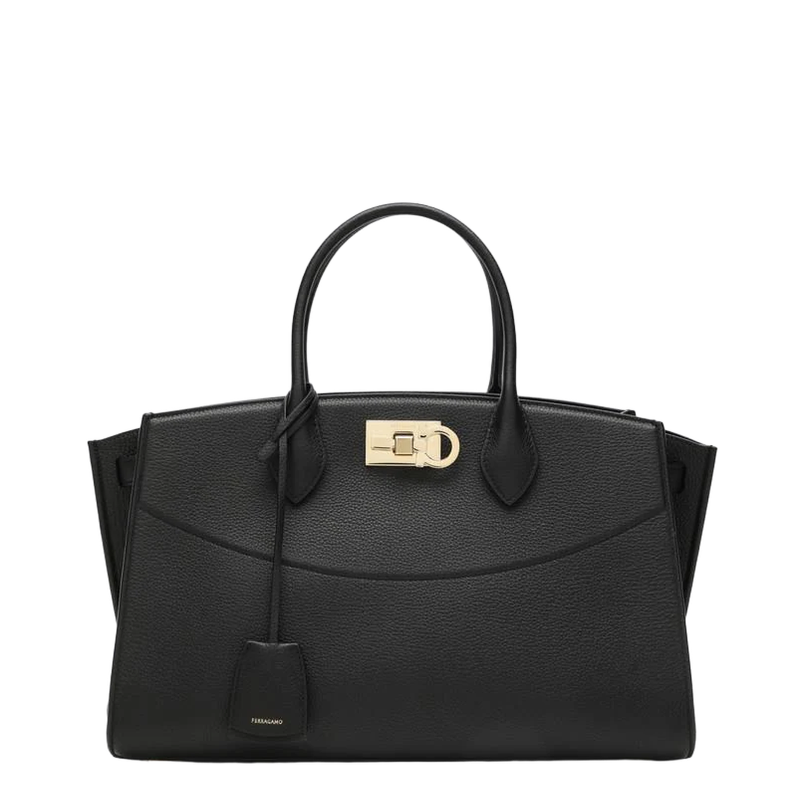Large Handbag in Black Calfskin