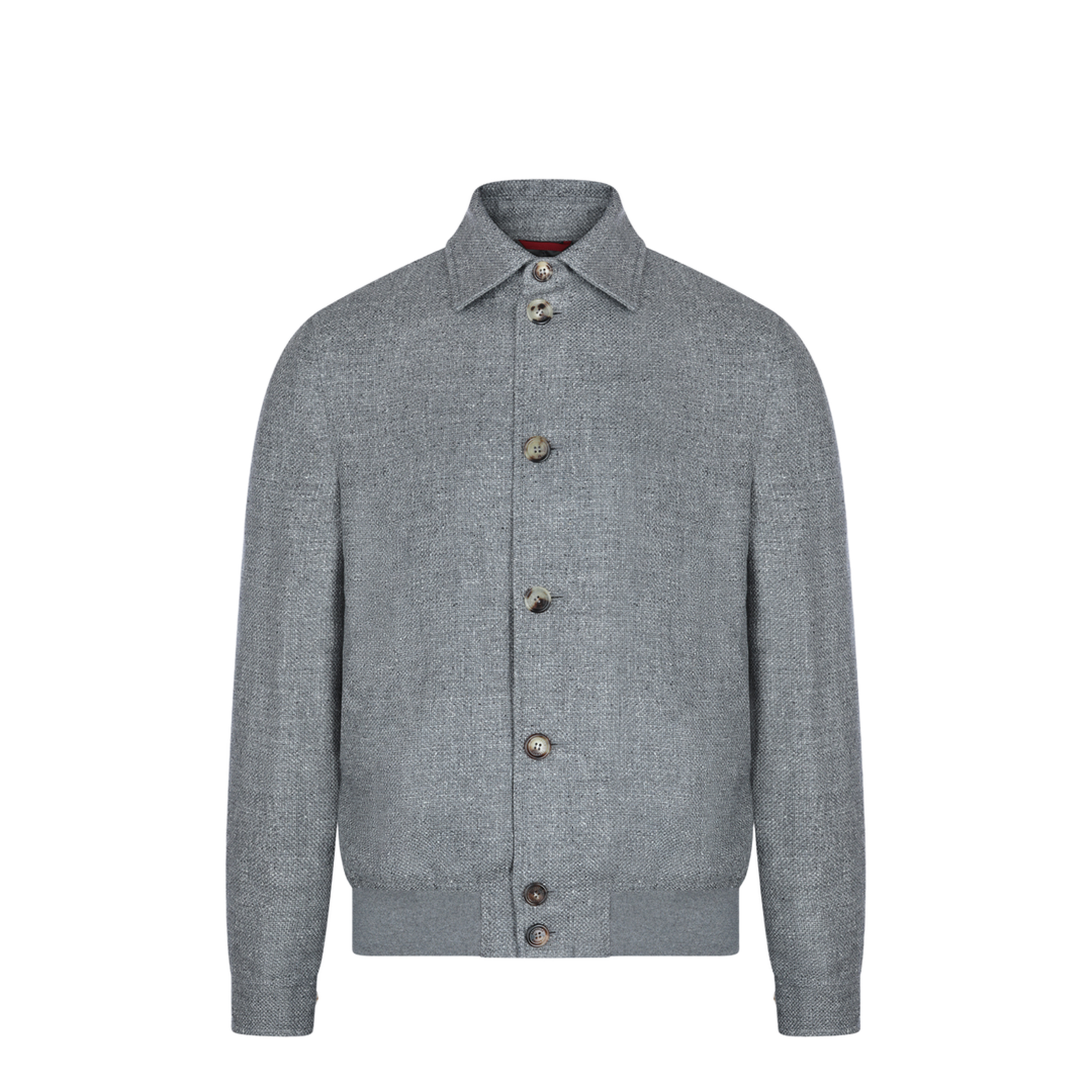 Men's Buttoned Knit Jacket - Grey