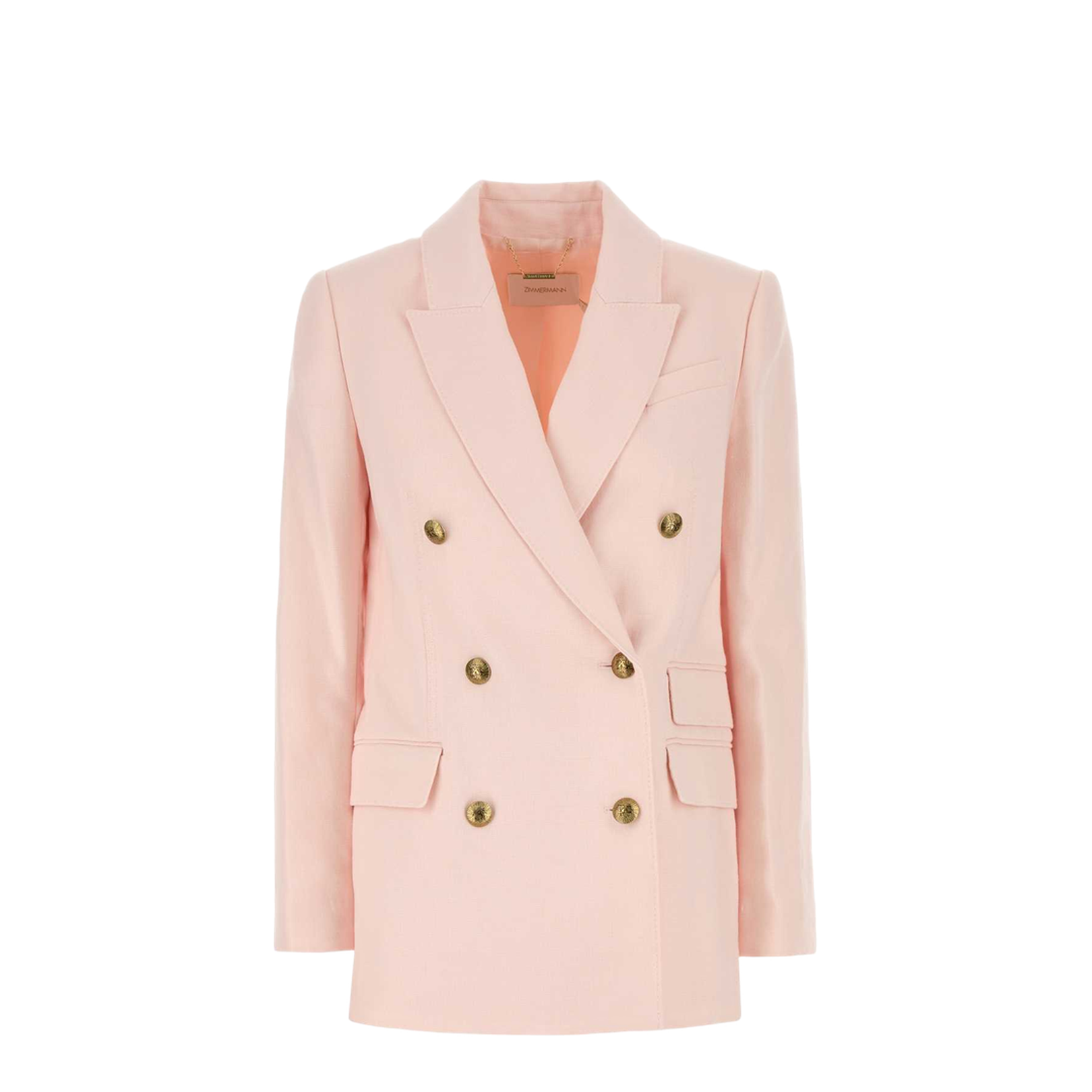 Pastel Pink Linen Crush Blazer