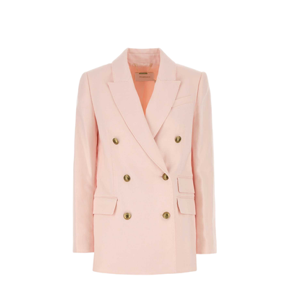 Pastel Pink Linen Crush Blazer