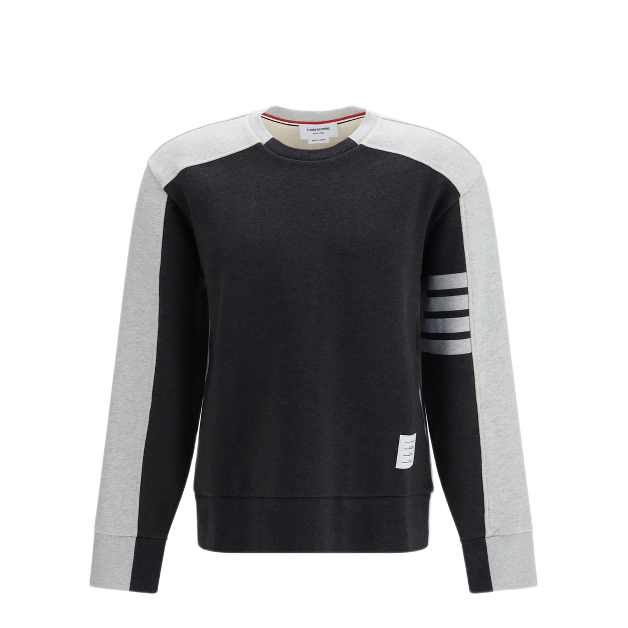 MAYFEYR - Thom Browne - Colorblock Crewneck Sweatshirt With 4 Bar Detail - MJT580A00535949
