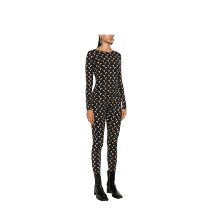 Moon Printed Catsuit - Black
