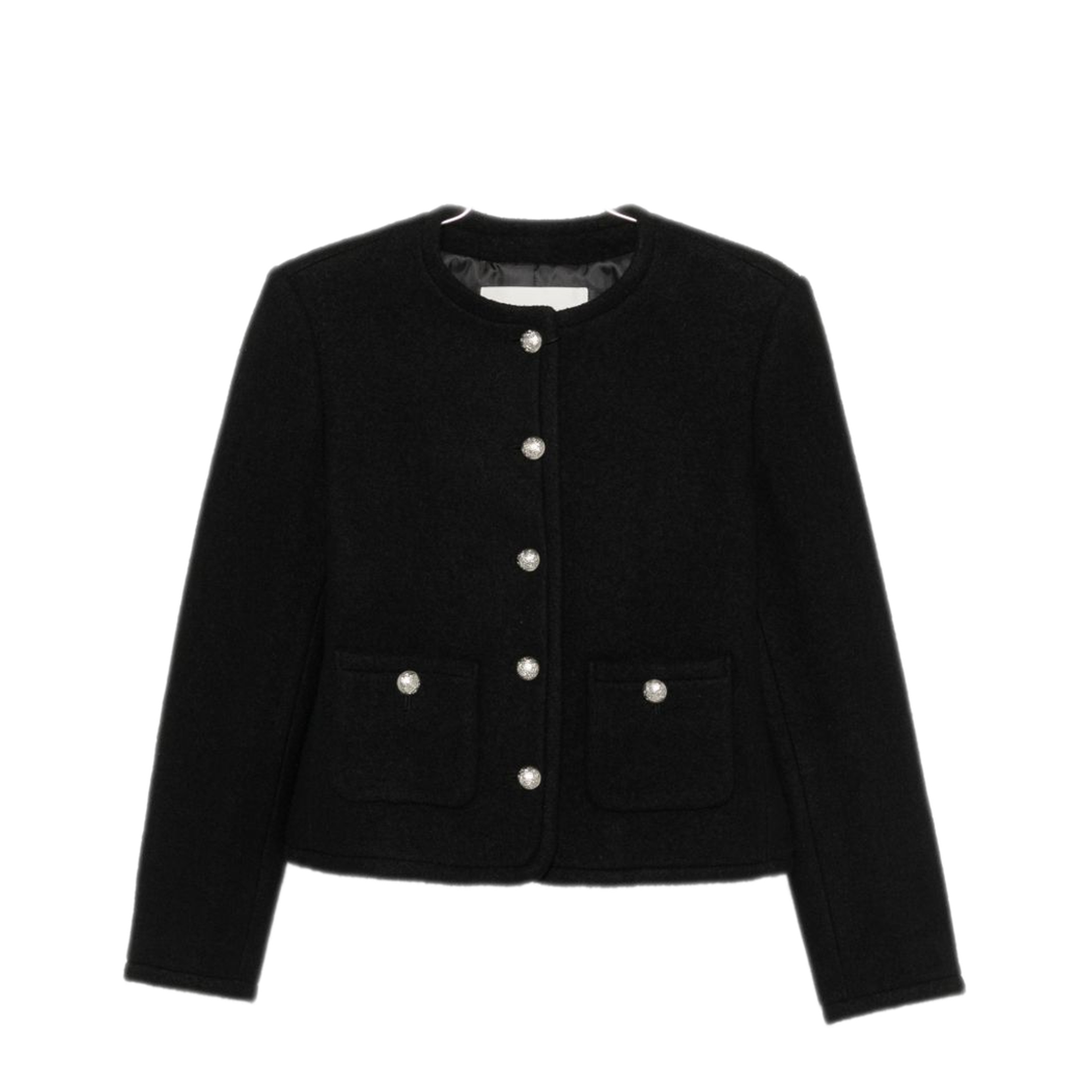 MAYFEYR - Dunst - Black Felted Texture Collarless Jacket - UDJA6C203BK