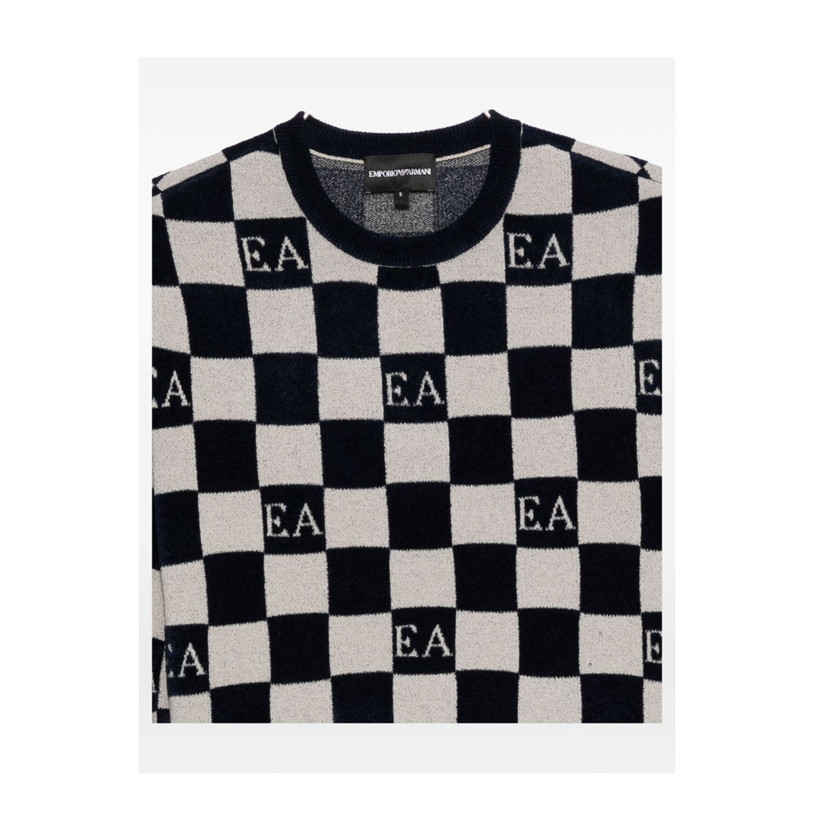 Check Crewneck Sweater