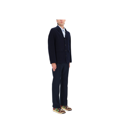 Technical Panama Sportswear Trousers in Dark Blue