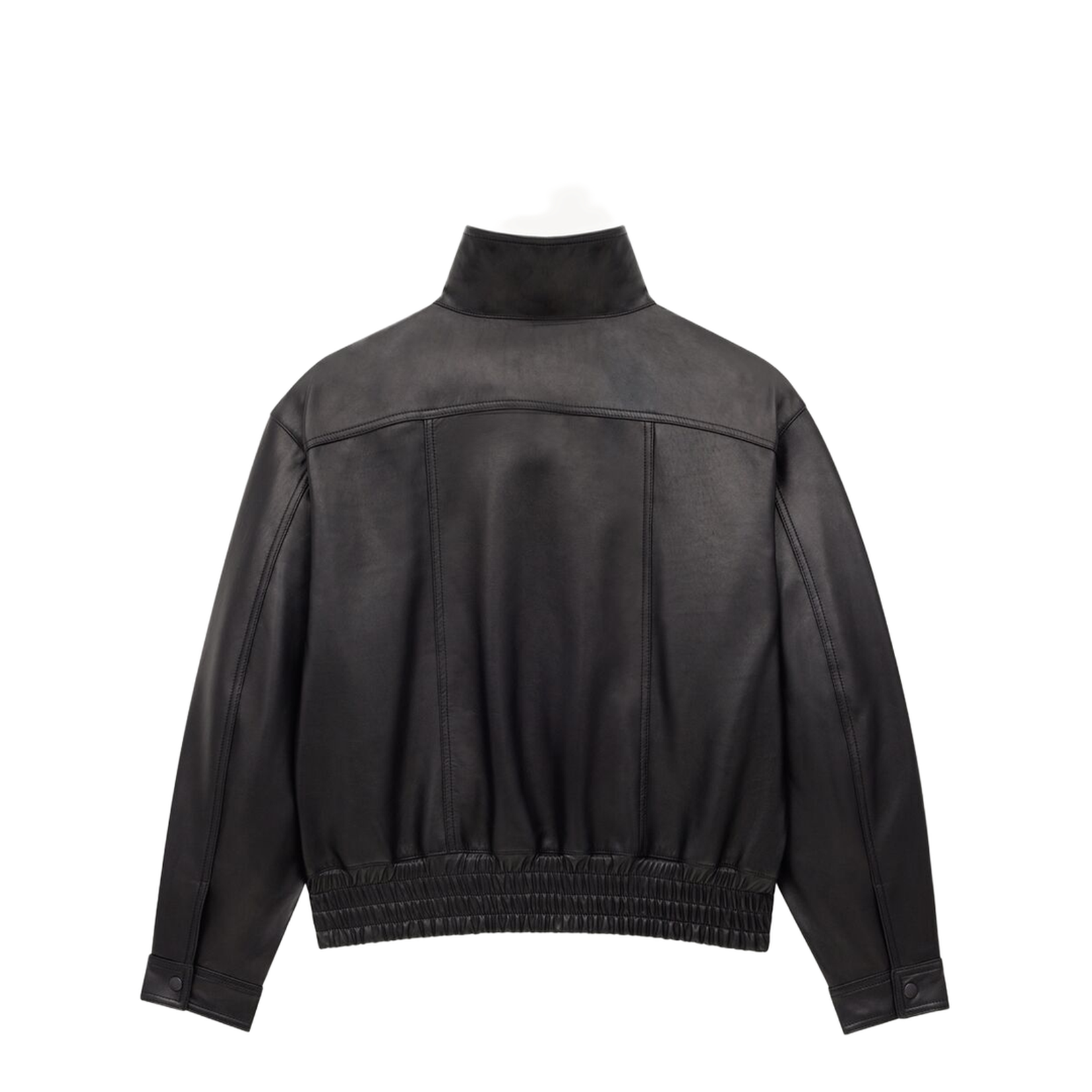Bomber Jacket in Plunged Lambskin