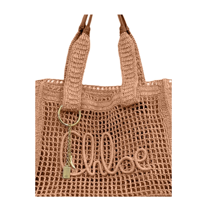 Summer Banana East-West Raffia Tote Bag - Summery Beige