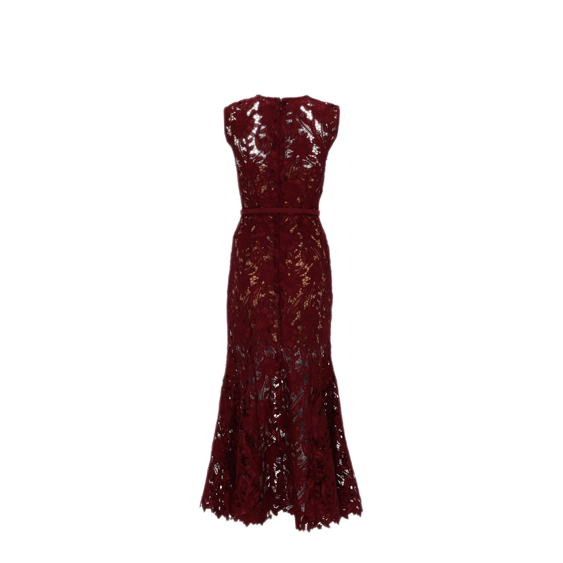 MAYFEYR - Self Portrait - Floral Lace Midi Dress - RS26167MABUBURGUNDY
