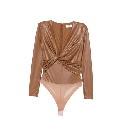 MAYFEYR - Elisabetta Franchi - Top Brown - BO04566E2FK3