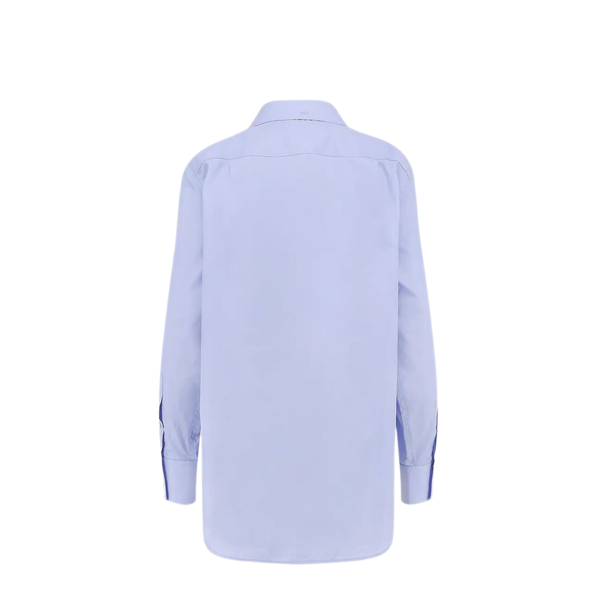 Light Blue Blouse with Folded Collar