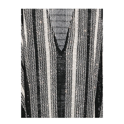 MAYFEYR - Missoni Beachwear - Long Mesh Caftan Cover-Up Black & White - MS26SQ2FBV00J7S91SR
