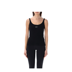 Off Stamp Rib Tank Top Black